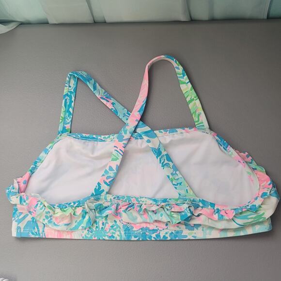 Lilly Pulitzer Swim top Girls size 14 ruffle - top only - Picture 3 of 4